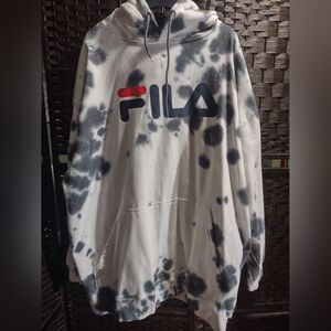 Fila Men's Big & Tall Classic Pullover Hoodie Gray White Splatter 5XL